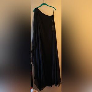 NWT  ELIE SAAB SILK MAXI GOWN.$4200. Straight out of Runway. A Showstopper.Black